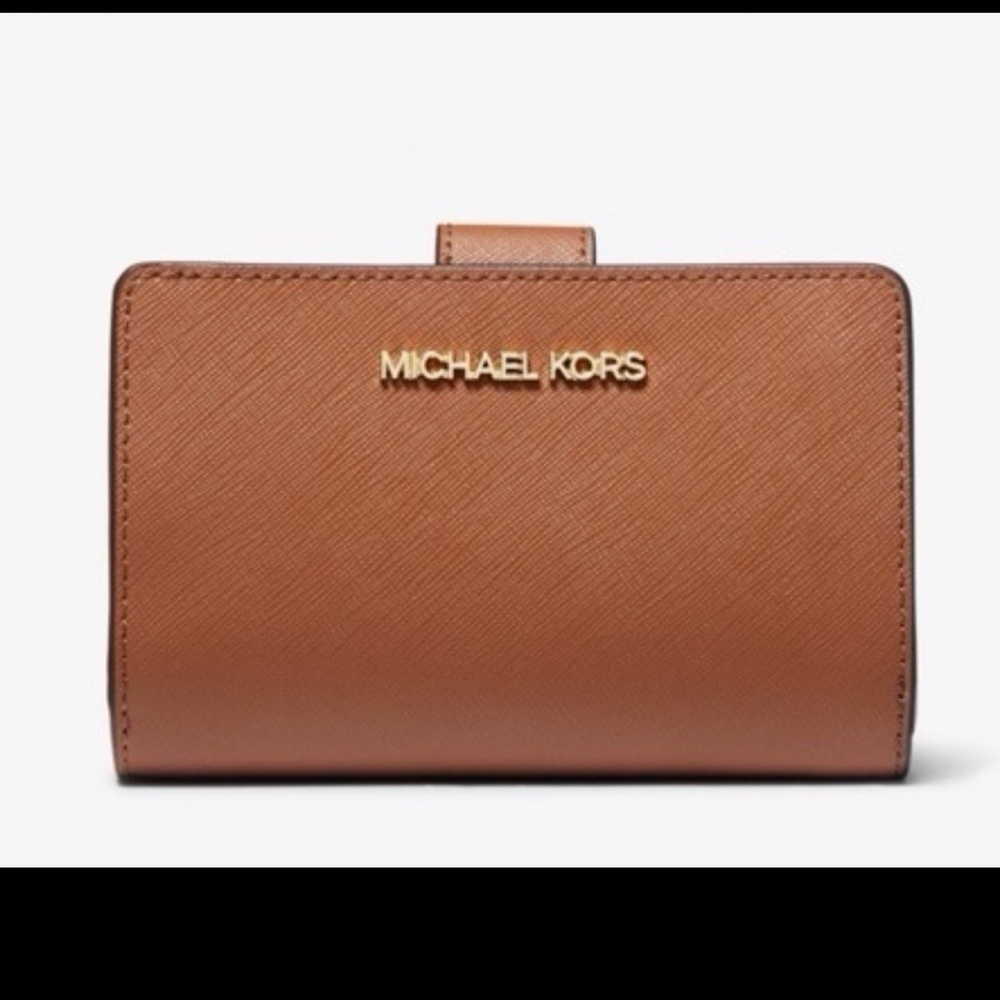 Michael Kors Medium Snap Saffiano Leather Compact Wallet